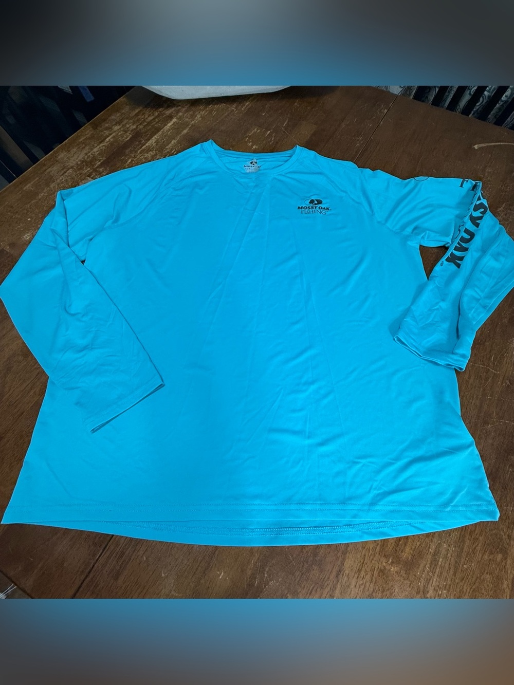 Mossy Oak Fishing Men’s XL 46-48 Blue Long Sleeve Performance Shirt